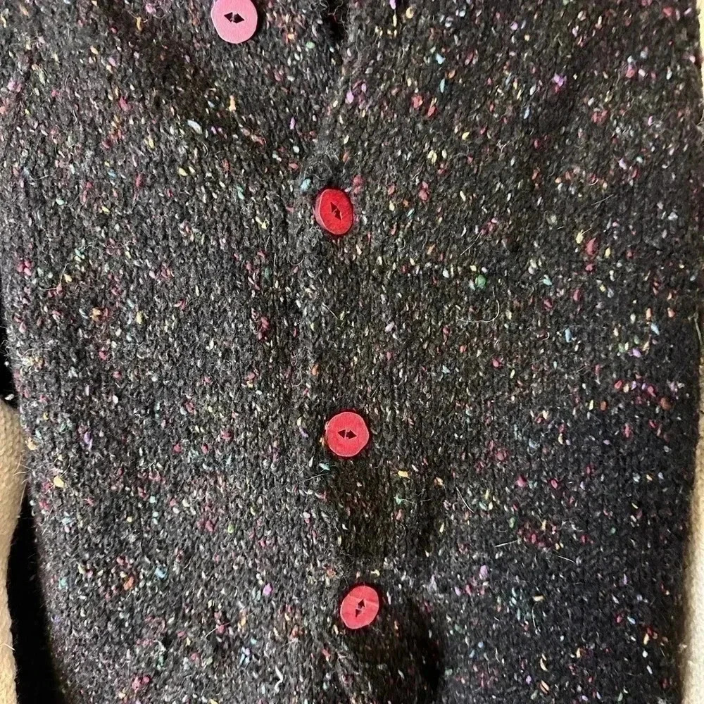 Vintage 1970s  Wool Colour Speckled Cardigan Sweater Size XL - Picture 4 of 4
